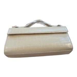 NWT AQUA East West Top Handle Bag | Natural Croc